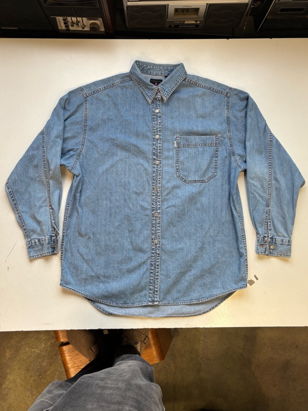 Levi’s long sleeve denim over shirt with metal shank buttons